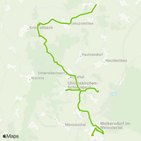 Verkehrsverbund Ost-Region Wolkersdorf - Neubau bei Ladendorf map