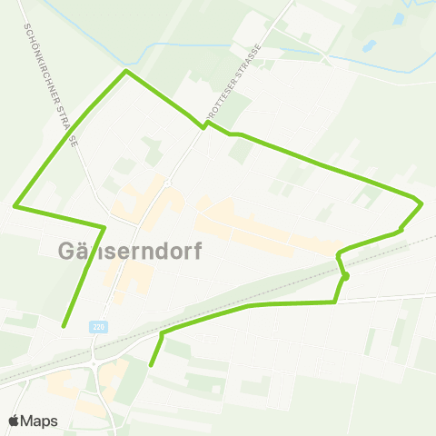 Verkehrsverbund Ost-Region Stadtverkehr Gänserndorf map