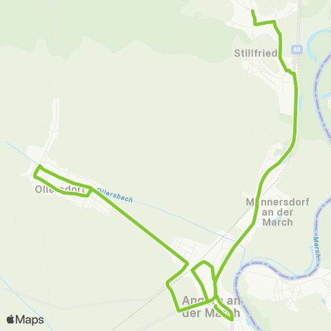 Verkehrsverbund Ost-Region Angern an der March - Ollersdorf - Stillfried map