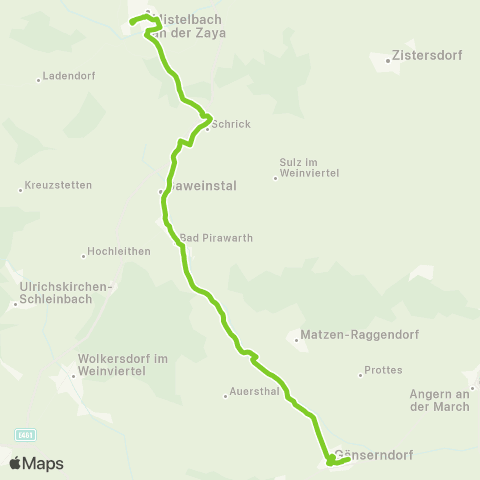 Verkehrsverbund Ost-Region Gänserndorf - Schönkirchen - Kollnbrunn - Mistelbach map
