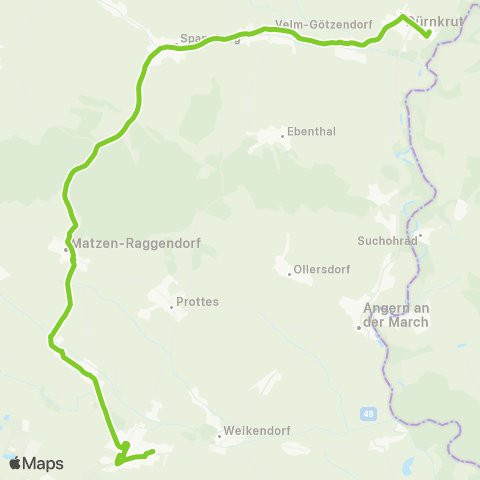 Verkehrsverbund Ost-Region Gänserndorf - Spannberg - Dürnkrut map