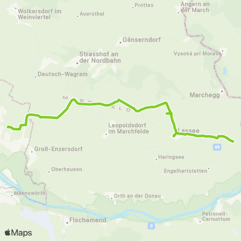 Verkehrsverbund Ost-Region Wien Hausfeldstraße - Schloßhof map