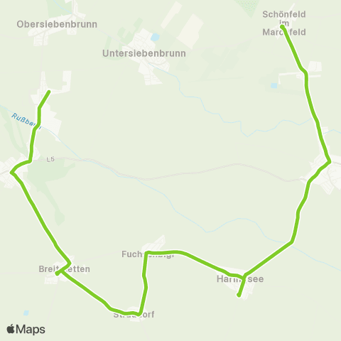 Verkehrsverbund Ost-Region Siebenbrunn - Leopoldsdorf - Haringsee - Lassee map