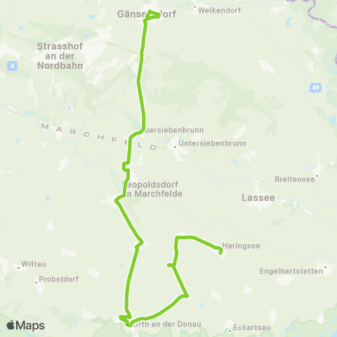 Verkehrsverbund Ost-Region Gänserndorf - Orth / Donau map