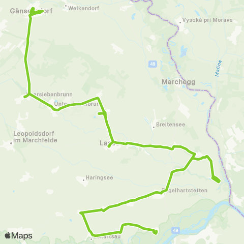 Verkehrsverbund Ost-Region Gänserndorf - Lassee - Stopfenreuth map