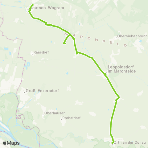 Verkehrsverbund Ost-Region Deutsch-Wagram - Orth / Donau map
