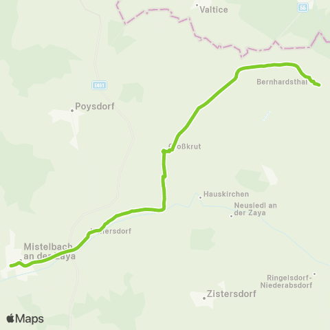 Verkehrsverbund Ost-Region Mistelbach - Großkrut - Bernhardsthal map