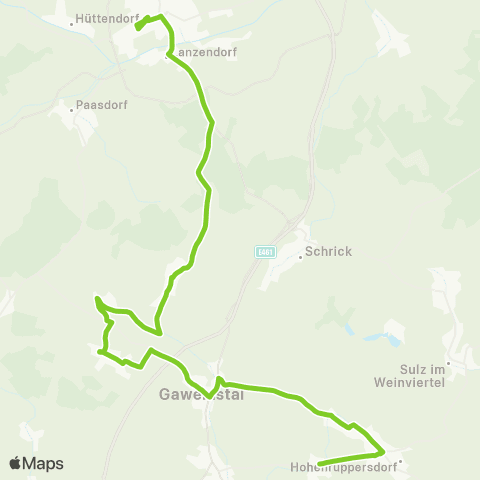 Verkehrsverbund Ost-Region Bad Pirawarth / Martinsdorf - Gaweinstal - Mistelbach map