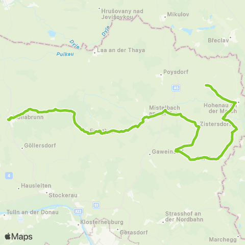 Verkehrsverbund Ost-Region Altlichtenwarth - Mistelbach - Hollabrunn map