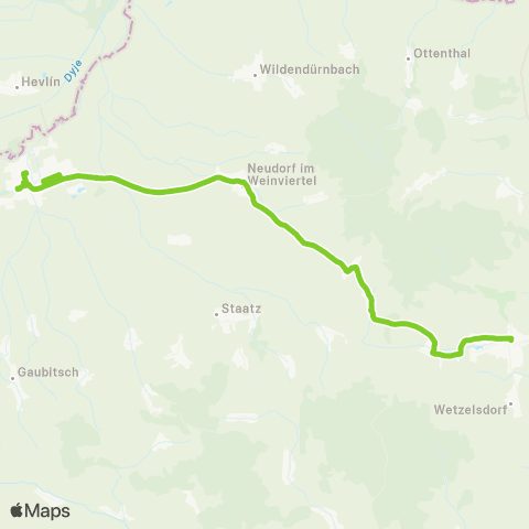 Verkehrsverbund Ost-Region Poysdorf - Altruppersdorf - Laa an der Thaya map