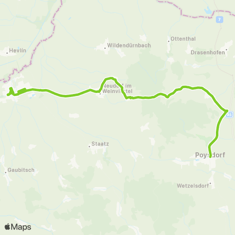 Verkehrsverbund Ost-Region Poysdorf - Falkenstein - Laa an der Thaya map