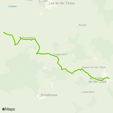 Verkehrsverbund Ost-Region Mistelbach - Asparn an der Zaya - Stronsdorf map