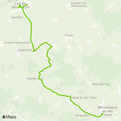 Verkehrsverbund Ost-Region Mistelbach - Pyhra bei Gnadendorf - Laa an der Thaya map