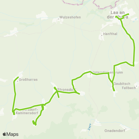 Verkehrsverbund Ost-Region Laa an der Thaya - Unterstinkenbrunn - Stronsdorf map