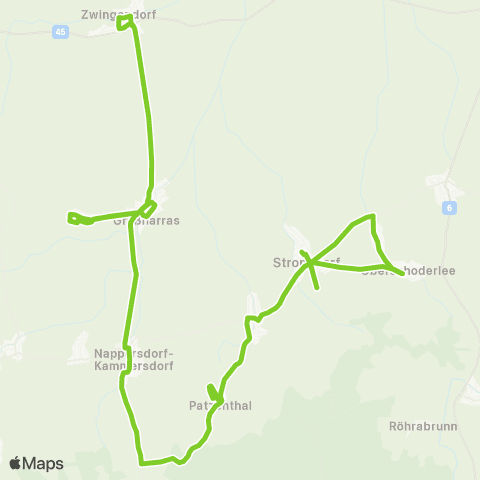 Verkehrsverbund Ost-Region Stronsdorf - Zwingendorf map