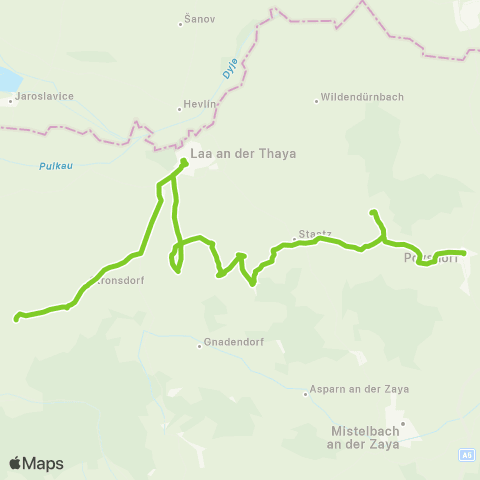 Verkehrsverbund Ost-Region Kammersdorf - Laa / Thaya - Staatz - Poysdorf map