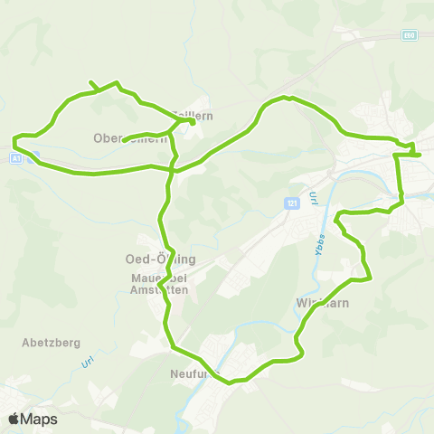 Verkehrsverbund Ost-Region Amstetten - Zeillern - Mauer - Amstetten map