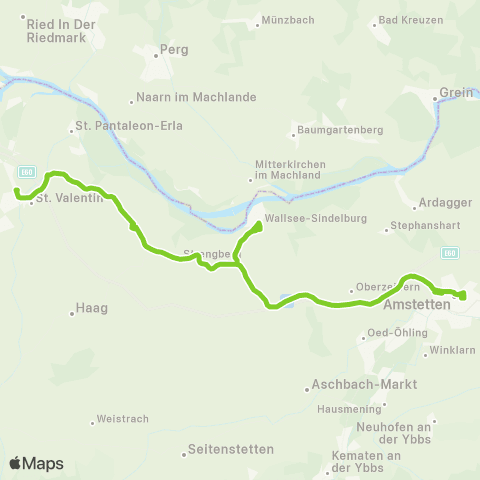 Verkehrsverbund Ost-Region Amstetten - Wallsee - Strengberg - St. Valentin map