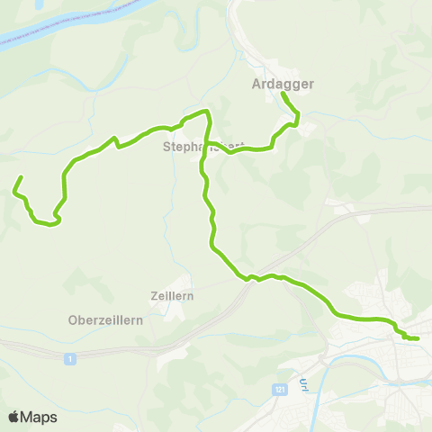 Verkehrsverbund Ost-Region Amstetten - Ardagger Schulen - Stephanshart map