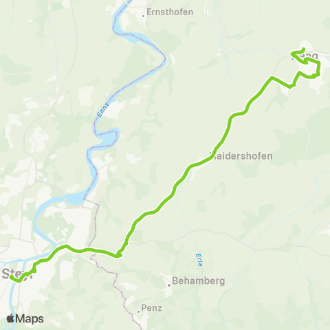 Verkehrsverbund Ost-Region Steyr - Vestenthal - Haag map