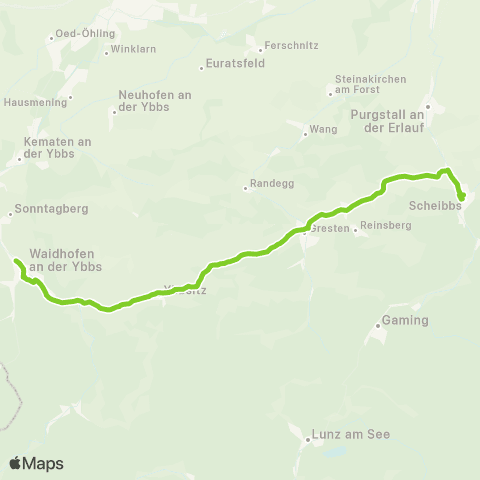 Verkehrsverbund Ost-Region Waidhofen / Ybbs - Gresten - Scheibbs map