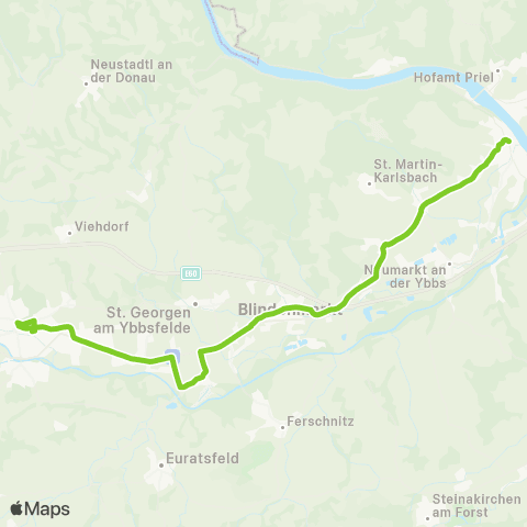 Verkehrsverbund Ost-Region Amstetten - Ybbs / Donau map