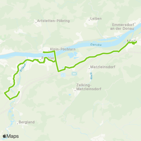 Verkehrsverbund Ost-Region Erlauf - Pöchlarn - Melk map
