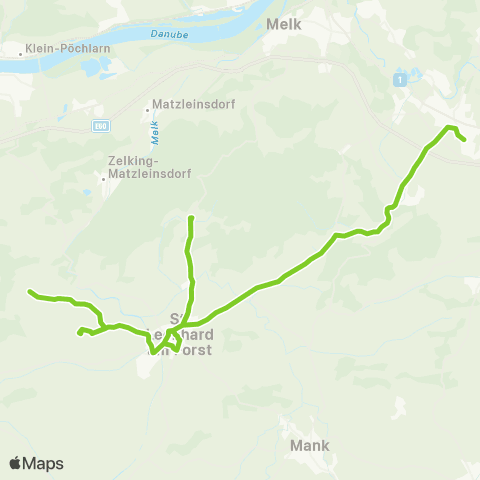 Verkehrsverbund Ost-Region Baulanden - Loosdorf / Melk map