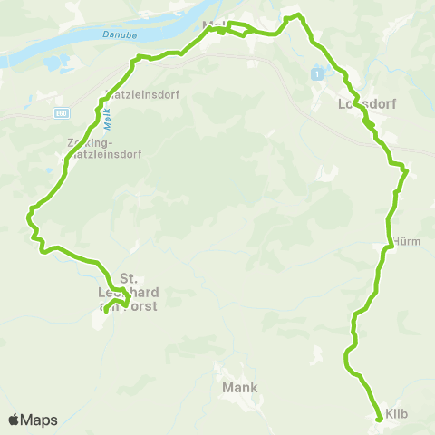 Verkehrsverbund Ost-Region Kilb - Melk - Ruprechtshofen map