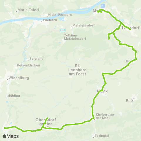 Verkehrsverbund Ost-Region Melk - Mank - Purgstall / Erlauf map