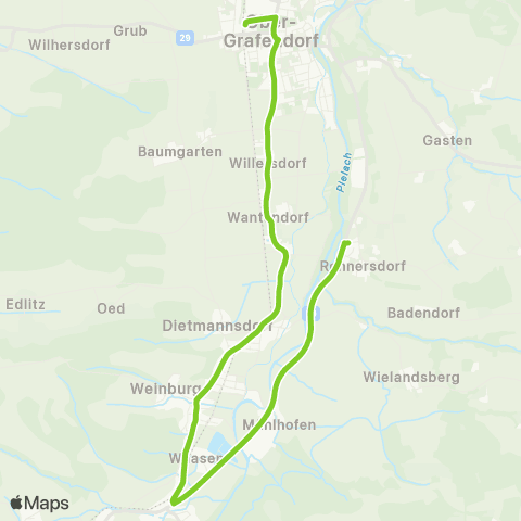 Verkehrsverbund Ost-Region Ober-Grafendorf - Kammerhof - Rennersdorf map