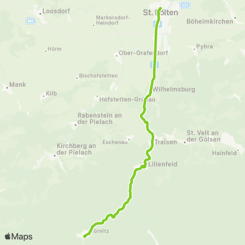 Verkehrsverbund Ost-Region St. Pölten - Türnitz map
