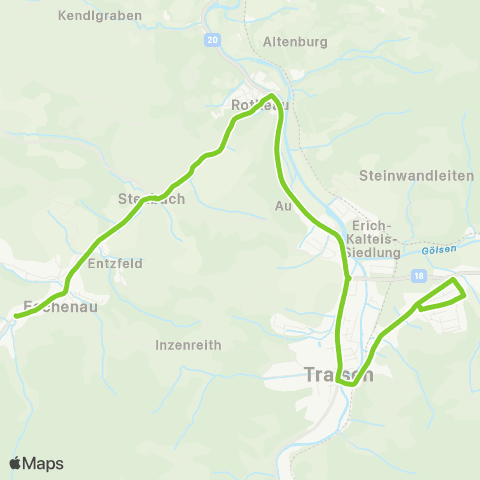 Verkehrsverbund Ost-Region Traisen / Rotheau - Eschenau map