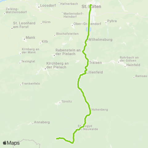 Verkehrsverbund Ost-Region Radtramper Traisental von 1. Mai 2025 bis 26. Oktober 2025 St. Pölten - Lilienfeld - Kernhof map