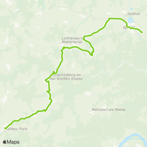 Verkehrsverbund Ost-Region Gföhl - Lichtenau - Kottes map