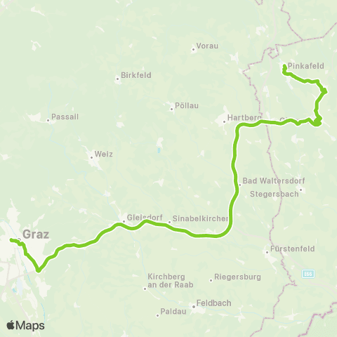 Verkehrsverbund Ost-Region Pinkafeld - Oberschützen - Oberwart - Graz map