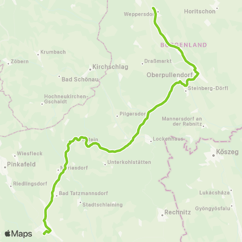 Verkehrsverbund Ost-Region Weppersdorf - Oberpullendorf - Bernstein - Oberwart map
