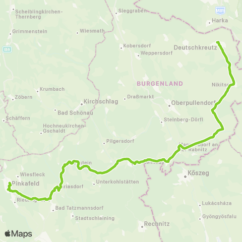 Verkehrsverbund Ost-Region Deutschkreutz - Pinkafeld map