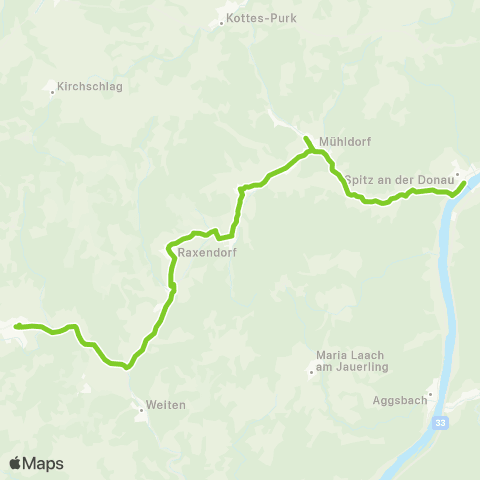 Verkehrsverbund Ost-Region Spitz / Donau - Mühldorf - Raxendorf - Pöggstall map