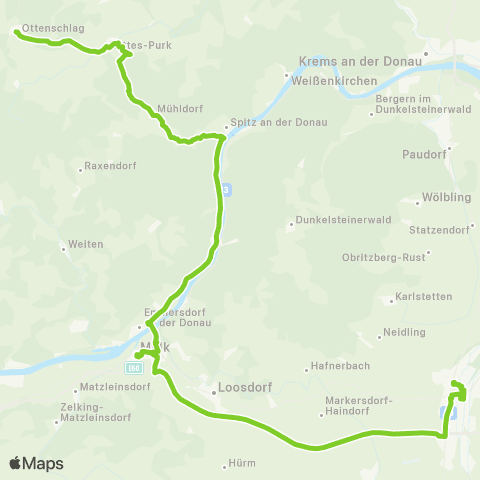 Verkehrsverbund Ost-Region St. Pölten - Melk - Spitz / Donau - Ottenschlag map