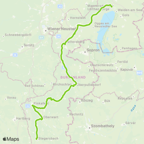 Verkehrsverbund Ost-Region Frauenkirchen - Pinkafeld - Oberwart - Stegersbach map