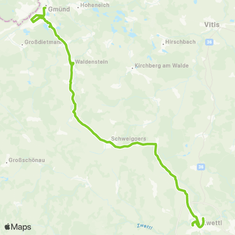 Verkehrsverbund Ost-Region Zwettl - Gmünd map