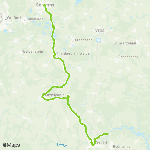 Verkehrsverbund Ost-Region Zwettl - Schrems map