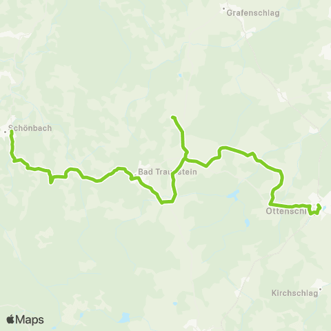 Verkehrsverbund Ost-Region Ottenschlag - Schönbach map