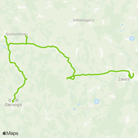 Verkehrsverbund Ost-Region Zwettl - Großschönau - Groß Gerungs map