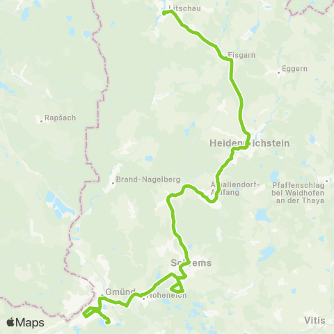 Verkehrsverbund Ost-Region Gmünd - Schrems - Heidenreichstein - Litschau map