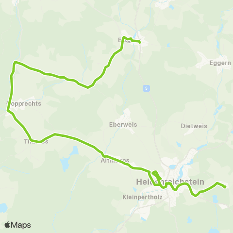 Verkehrsverbund Ost-Region Heidenreichstein - Thaures - Wielings - Eisgarn map