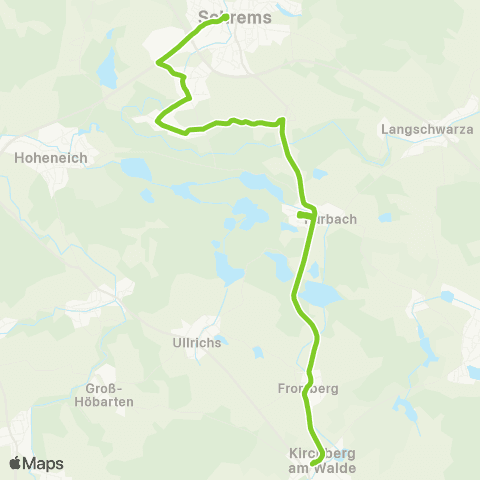 Verkehrsverbund Ost-Region Schrems - Kirchberg / Walde map