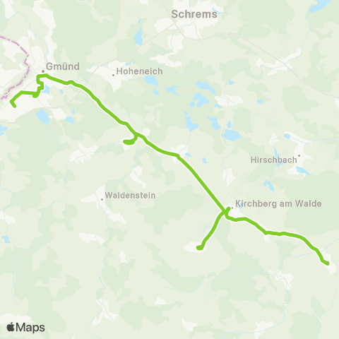 Verkehrsverbund Ost-Region Gmünd - Kirchberg / Walde - Süßenbach map