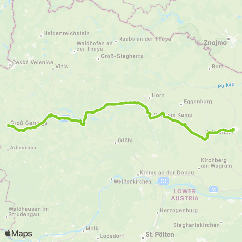 Verkehrsverbund Ost-Region Groß Gerungs - Zwettl - Gars am Kamp - Hollabrunn map